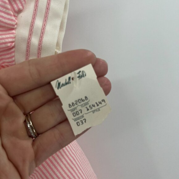Vintage NWT Marshall Field's Girl's Pink Seersucker Sailor Dress Size 6 - Picture 3 of 4